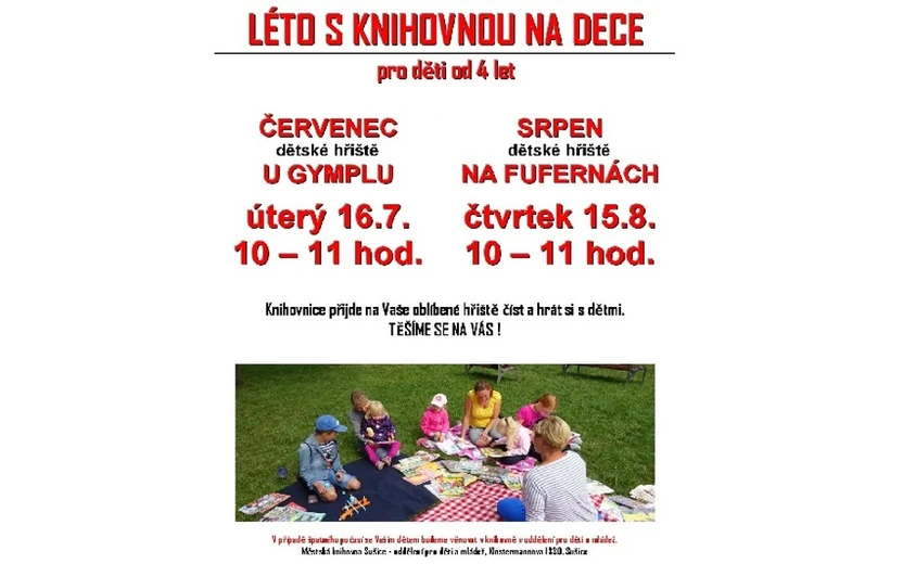 15.7. a 15.8.2024 Léto s knihovnou na dece