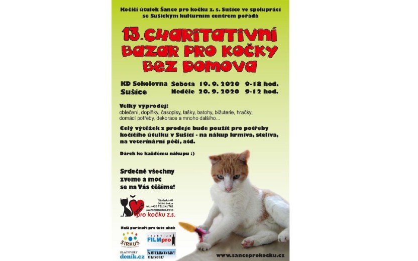 13. charitativní bazar pro kočky bez domova