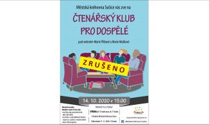 ! ZRUŠENO ! 14. 10. 15:00 Čtenářský klub pro dospělé