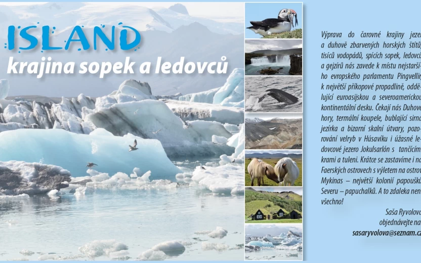 Cestovateská přednášky Saši Ryvolové – Island, krajina sopek a ledovců