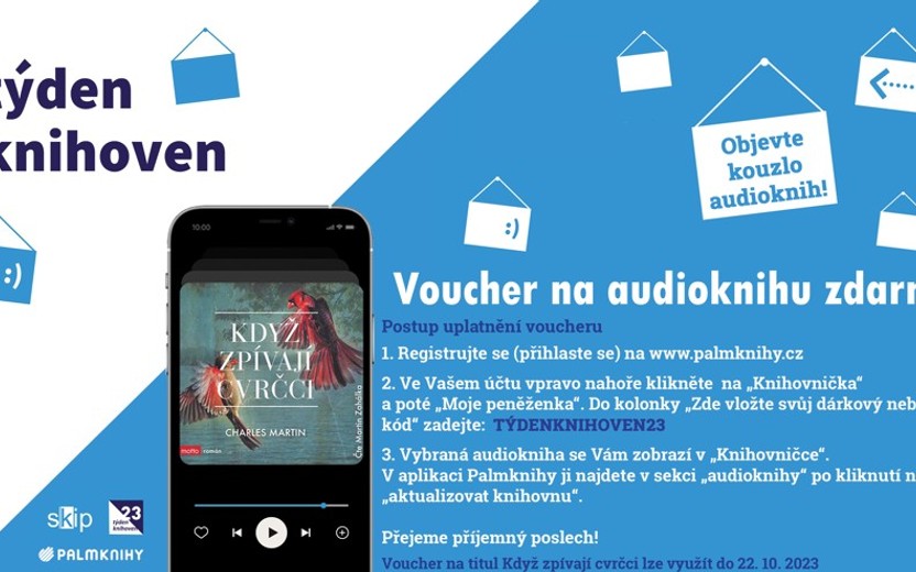 2. - 22.10.2023 Voucher na audioknihu zdarma