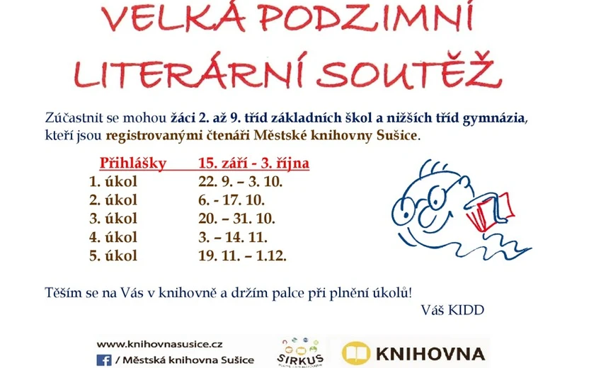 15. 9. - 9. 12. 2025 VELKÁ PODZIMNÍ LITERÁRNÍ SOUTĚŽ