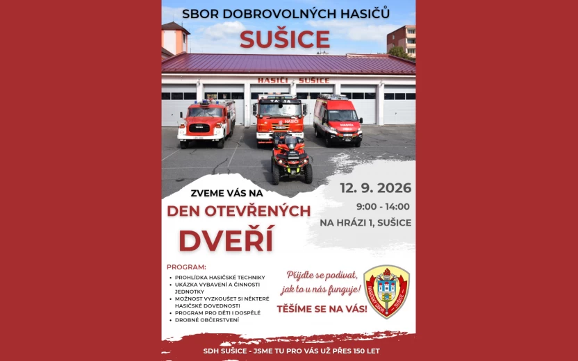 Den otevřených dveří Sboru dobrovolných hasičů Sušice