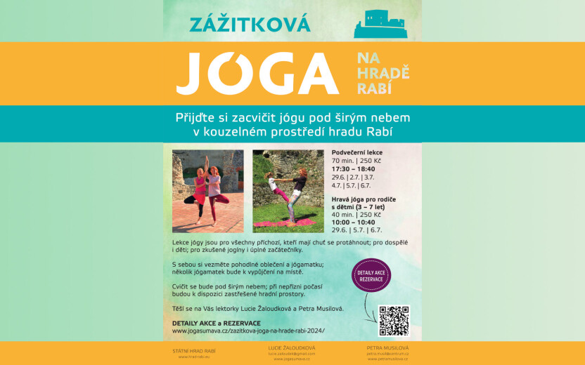 Zážitková jóga na hradě Rabí 2024 - podvečerní lekce