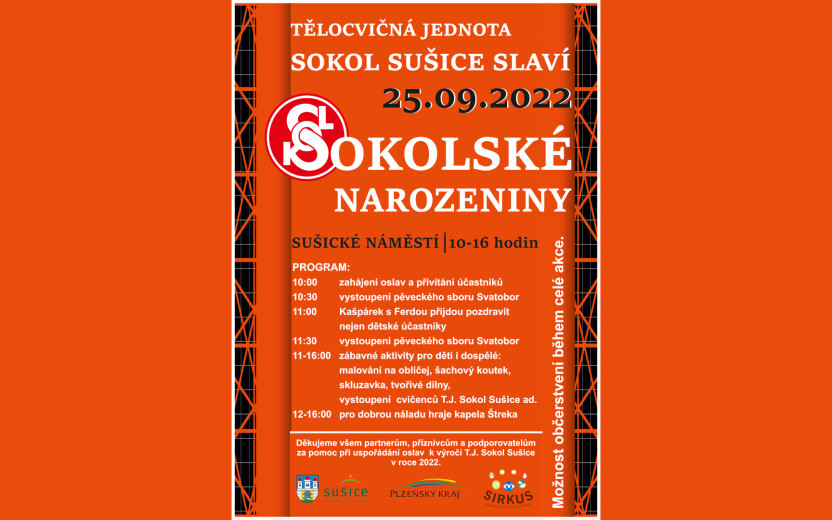Sokolské narozeniny – Tělocvičná jednota Sokol Sušice slaví narozeniny
