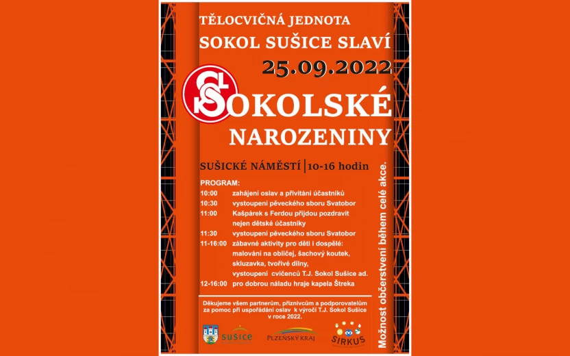 Sokolské narozeniny – Tělocvičná jednota Sokol Sušice slaví narozeniny