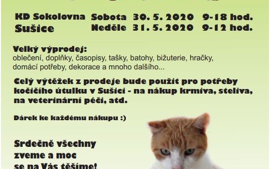 12. CHARITATIVNÍ BAZAR PRO KOČKY BEZ DOMOVA