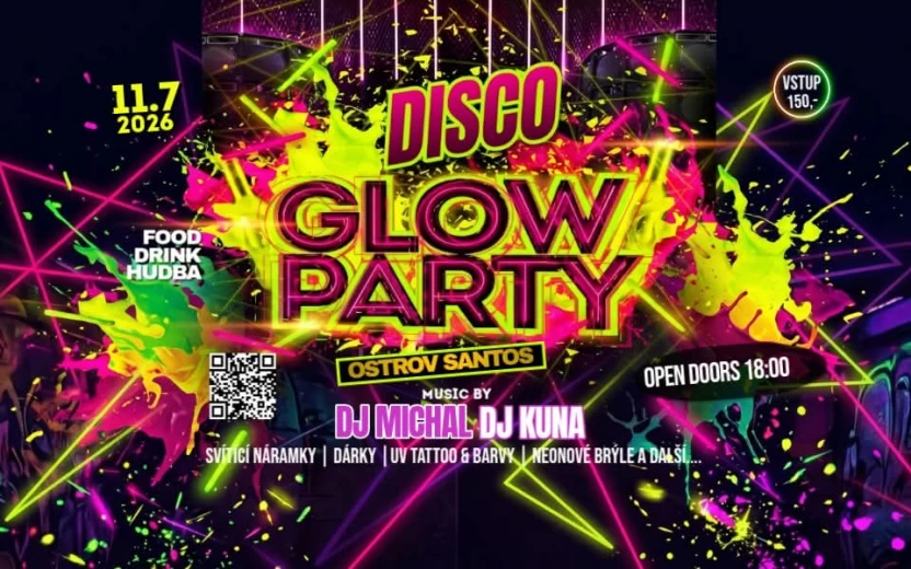 DISCO & GLOW PARTY 2026 Sušice, Ostrov Santos