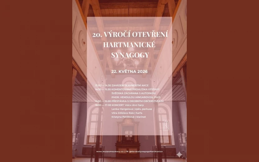 20. výročí otevření hartmanické synagogy