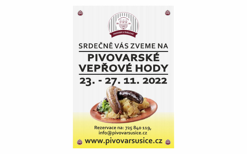Pivovarské vepřové hody v Pivovaru u Švelchu