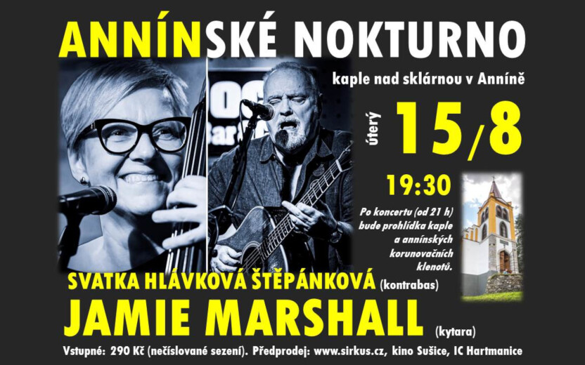 Annínské nokturno: Jamie Marshall a Svatka Hlávková Štěpánková v Annínské kapli