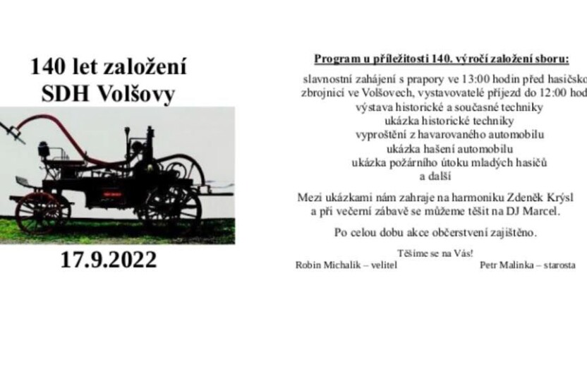 140 let založení SDH Volšovy